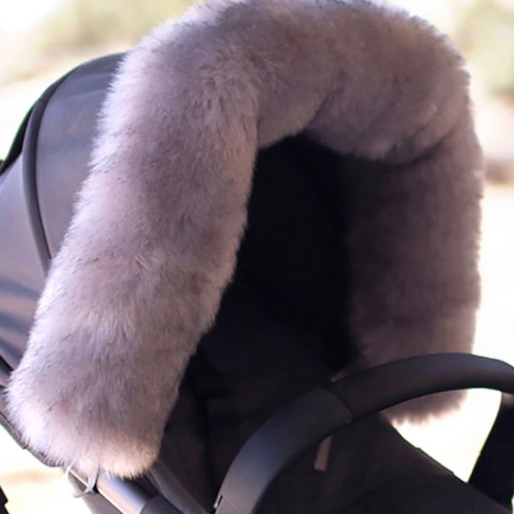 Fur stroller and car seat canopy accessory